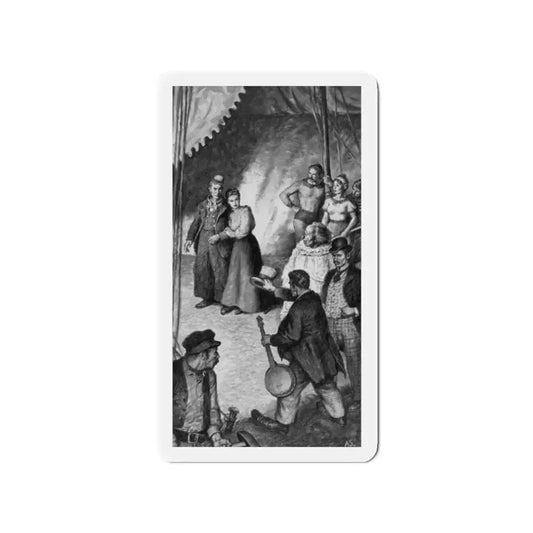 River Scene (Magazine Illustration) Refrigerator Magnet 2 Inch Die-Cut - The Sticker Space