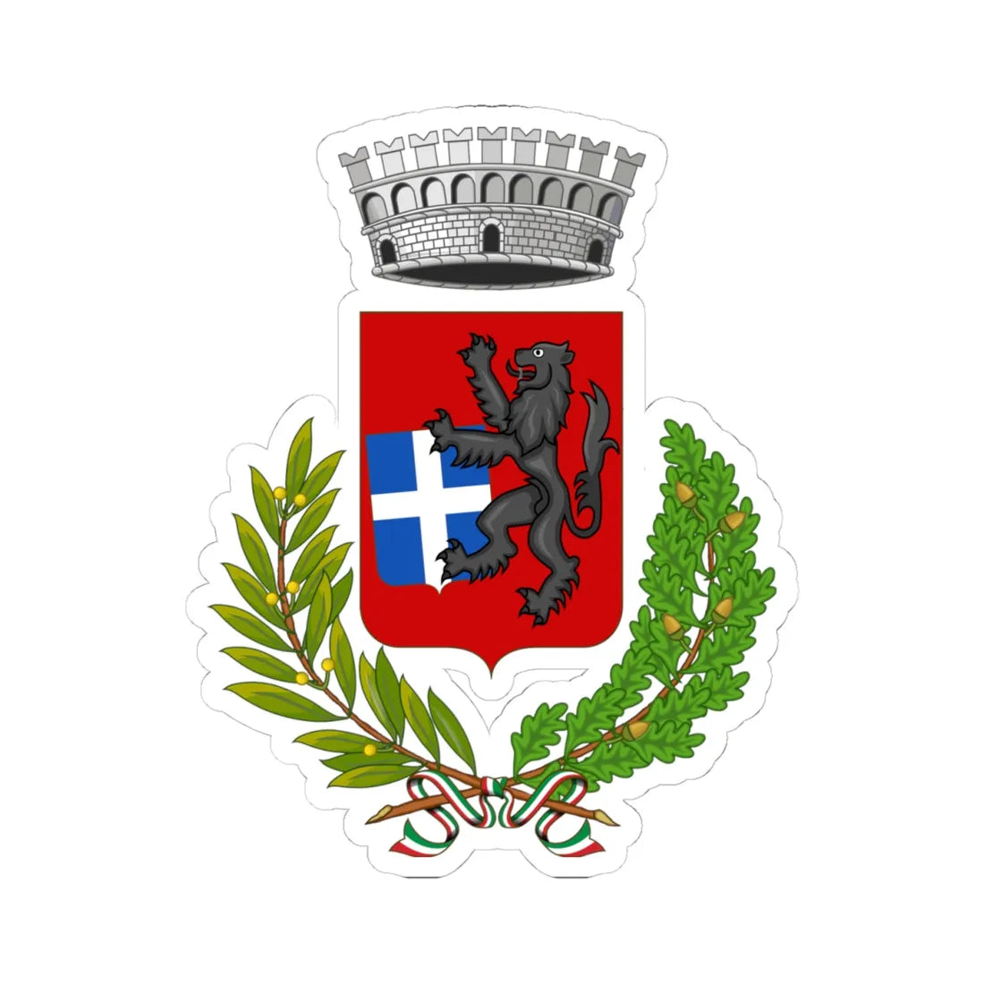 Rivergaro-Stemma (Italy) (Coat of Arms) STICKER Vinyl Kiss-Cut Decal 4 Inch White - The Sticker Space