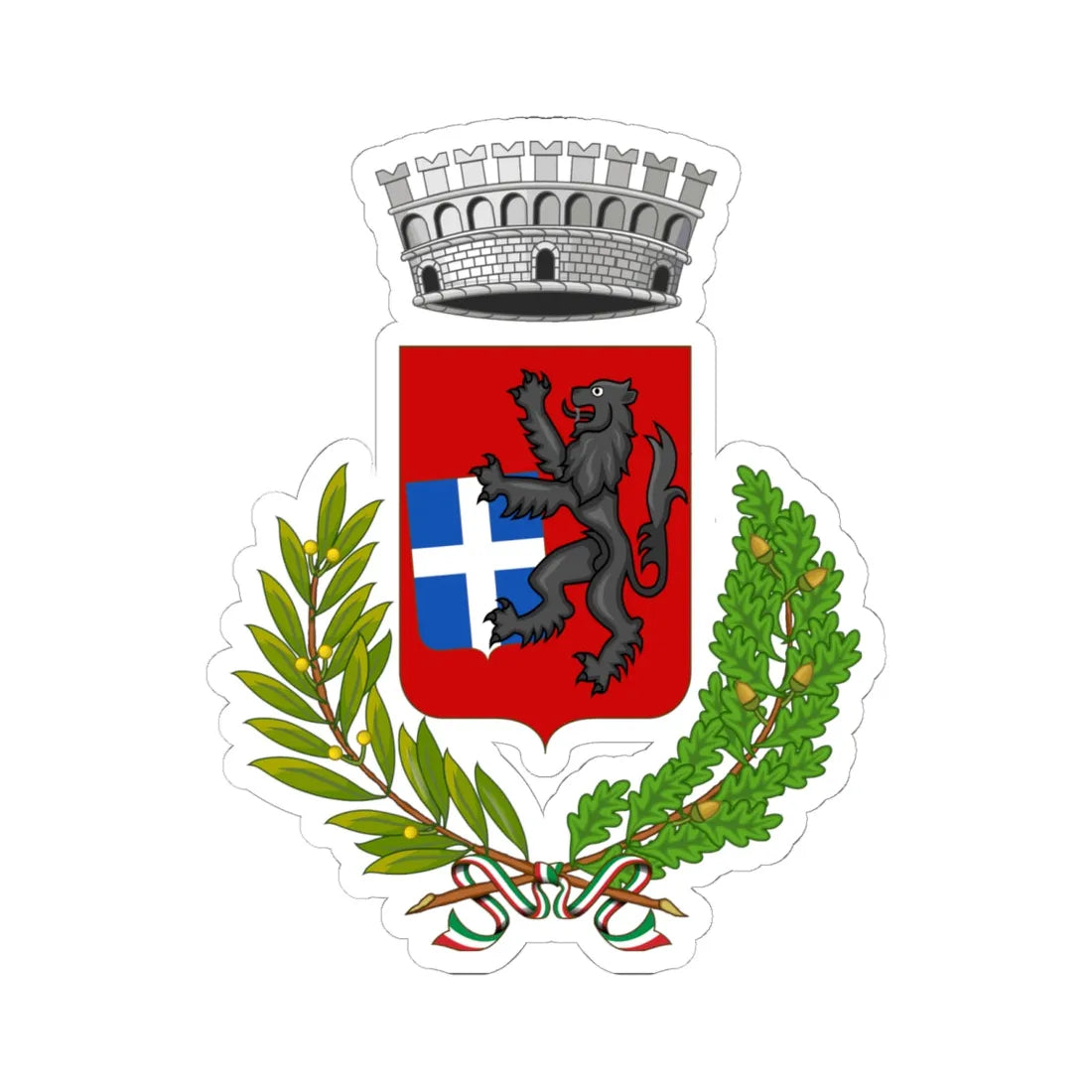 Rivergaro-Stemma (Italy) (Coat of Arms) STICKER Vinyl Kiss-Cut Decal 6 Inch White - The Sticker Space