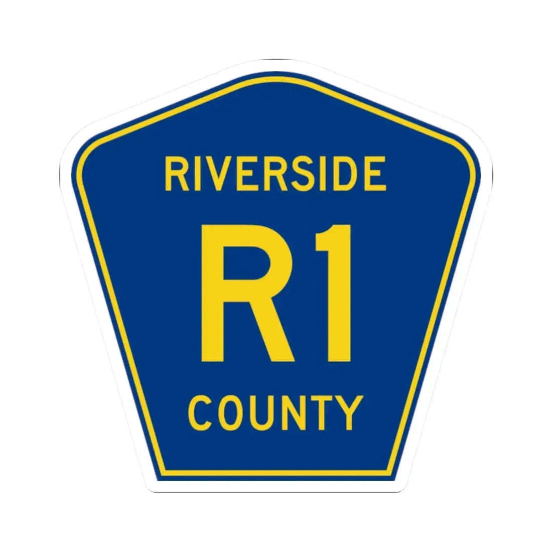Riverside County R1 (California) (Road Sign) STICKER Vinyl Kiss-Cut Decal 2 Inch White - The Sticker Space