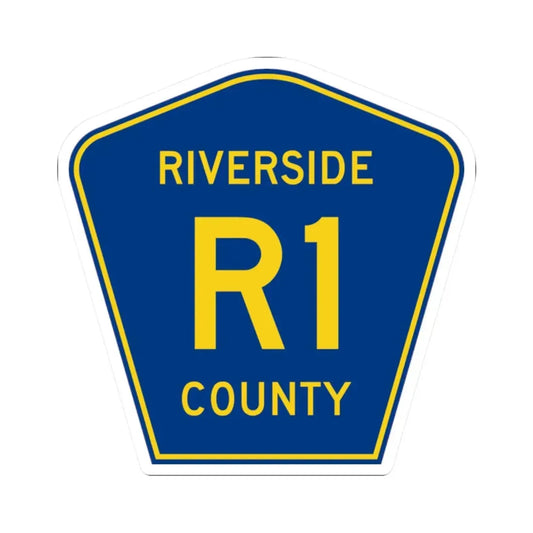 Riverside County R1 (California) (Road Sign) STICKER Vinyl Kiss-Cut Decal 2 Inch White - The Sticker Space