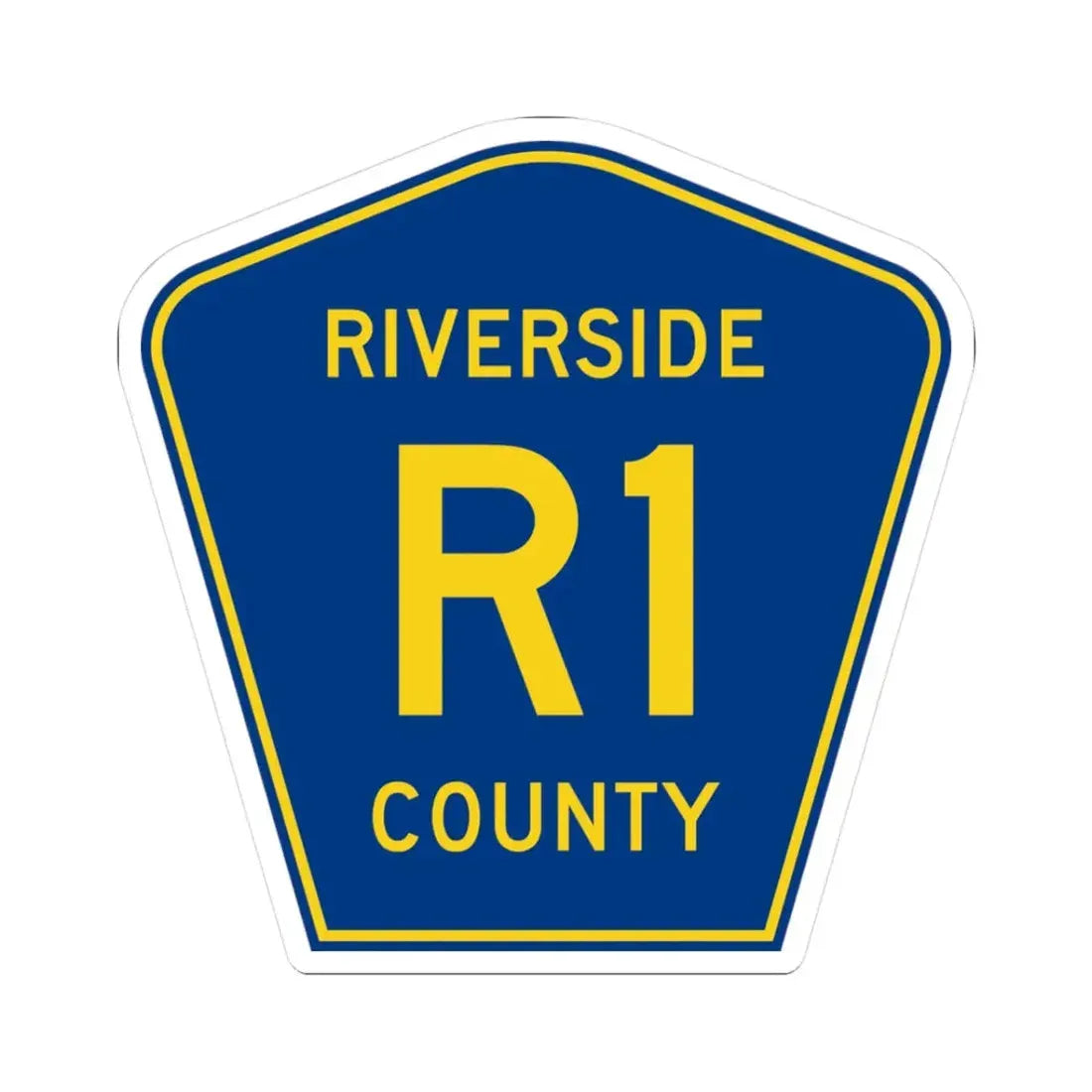 Riverside County R1 (California) (Road Sign) STICKER Vinyl Kiss-Cut Decal 3 Inch White - The Sticker Space