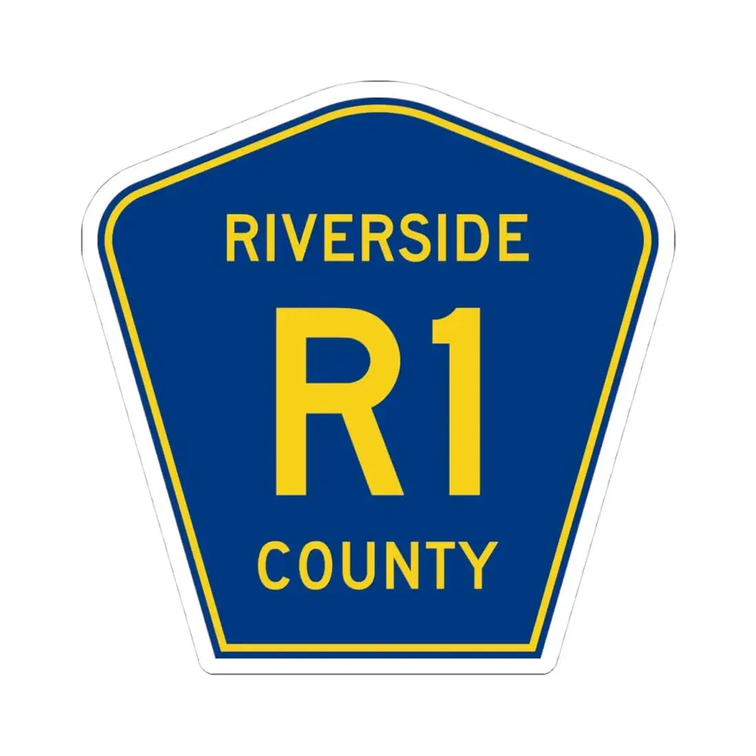 Riverside County R1 (California) (Road Sign) STICKER Vinyl Kiss-Cut Decal 4 Inch White - The Sticker Space