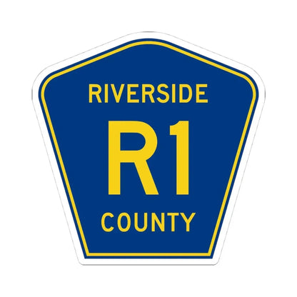 Riverside County R1 (California) (Road Sign) STICKER Vinyl Kiss-Cut Decal 4 Inch White - The Sticker Space