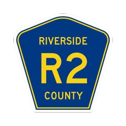 Riverside County R2 (California) (Road Sign) STICKER Vinyl Kiss-Cut Decal 2 Inch White - The Sticker Space