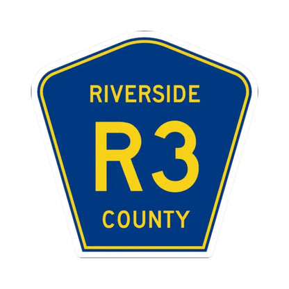 Riverside County R3 (California) (Road Sign) STICKER Vinyl Kiss-Cut Decal 2 Inch White - The Sticker Space