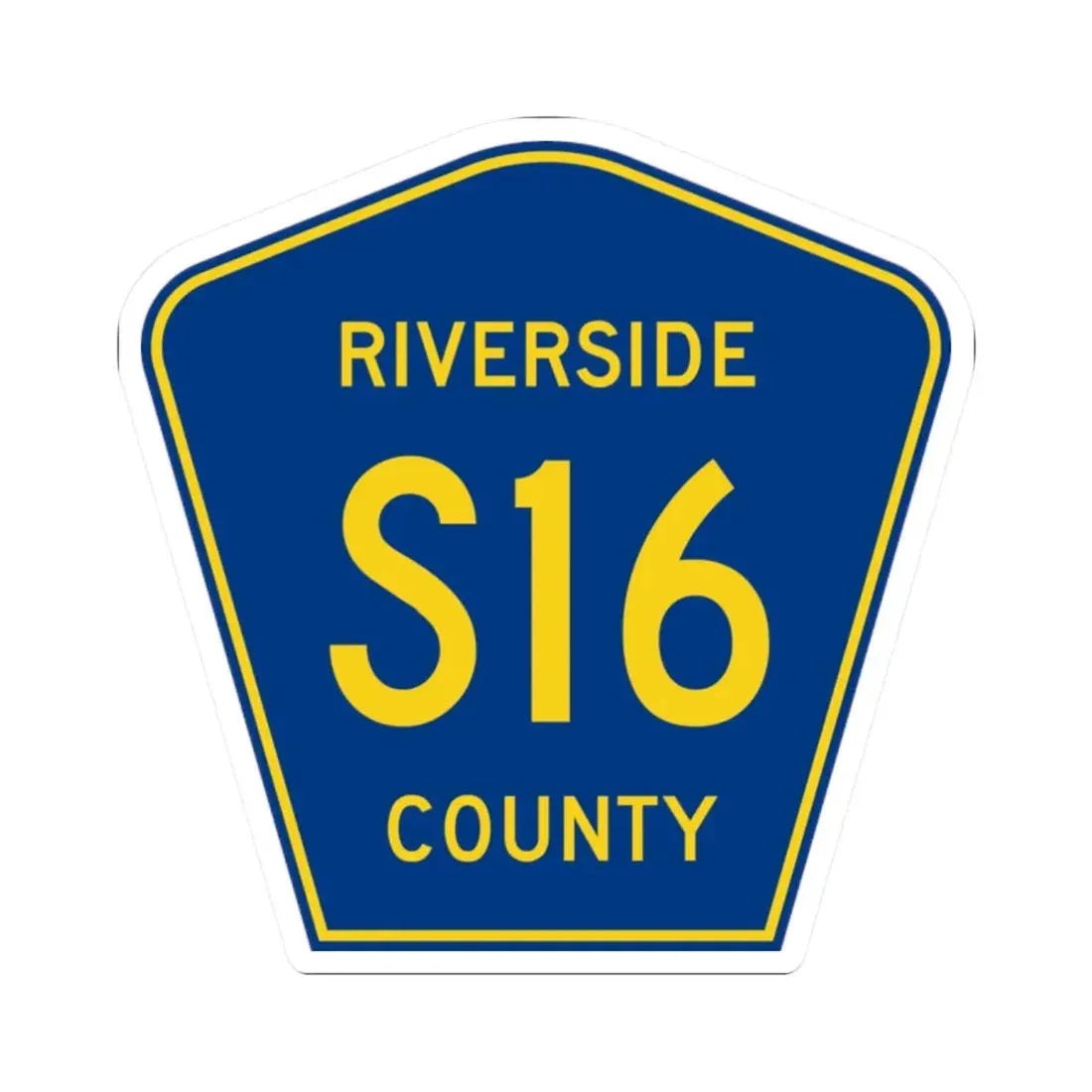 Riverside County S16 (California) (Road Sign) STICKER Vinyl Kiss-Cut Decal 2 Inch White - The Sticker Space