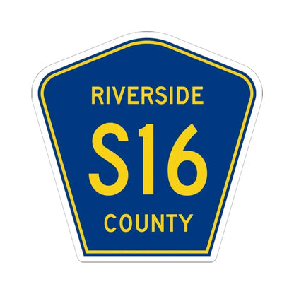 Riverside County S16 (California) (Road Sign) STICKER Vinyl Kiss-Cut Decal 6 Inch White - The Sticker Space