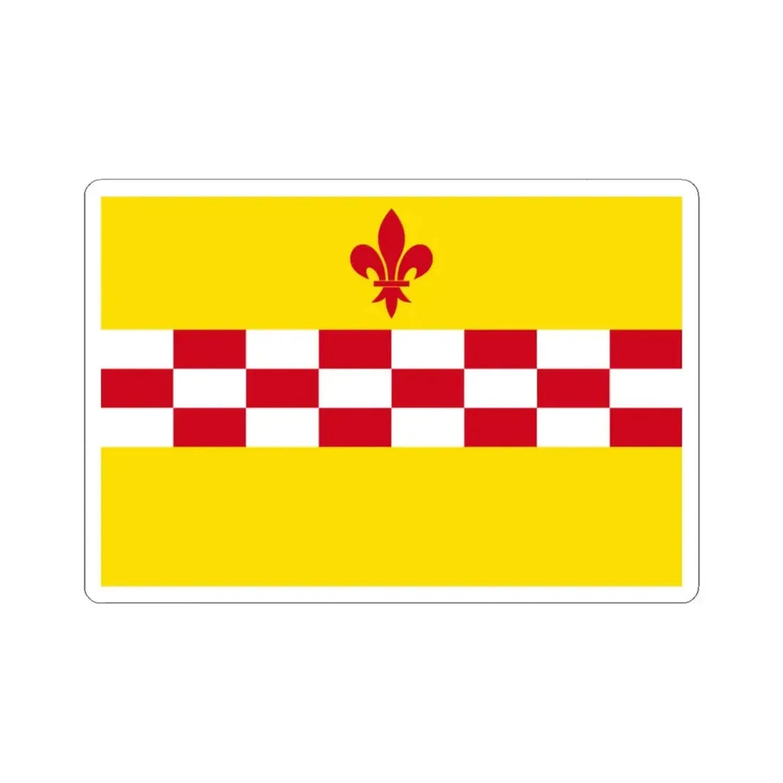 Rixensart vlag (Belgium) STICKER Vinyl Kiss-Cut Decal 3 Inch White - The Sticker Space