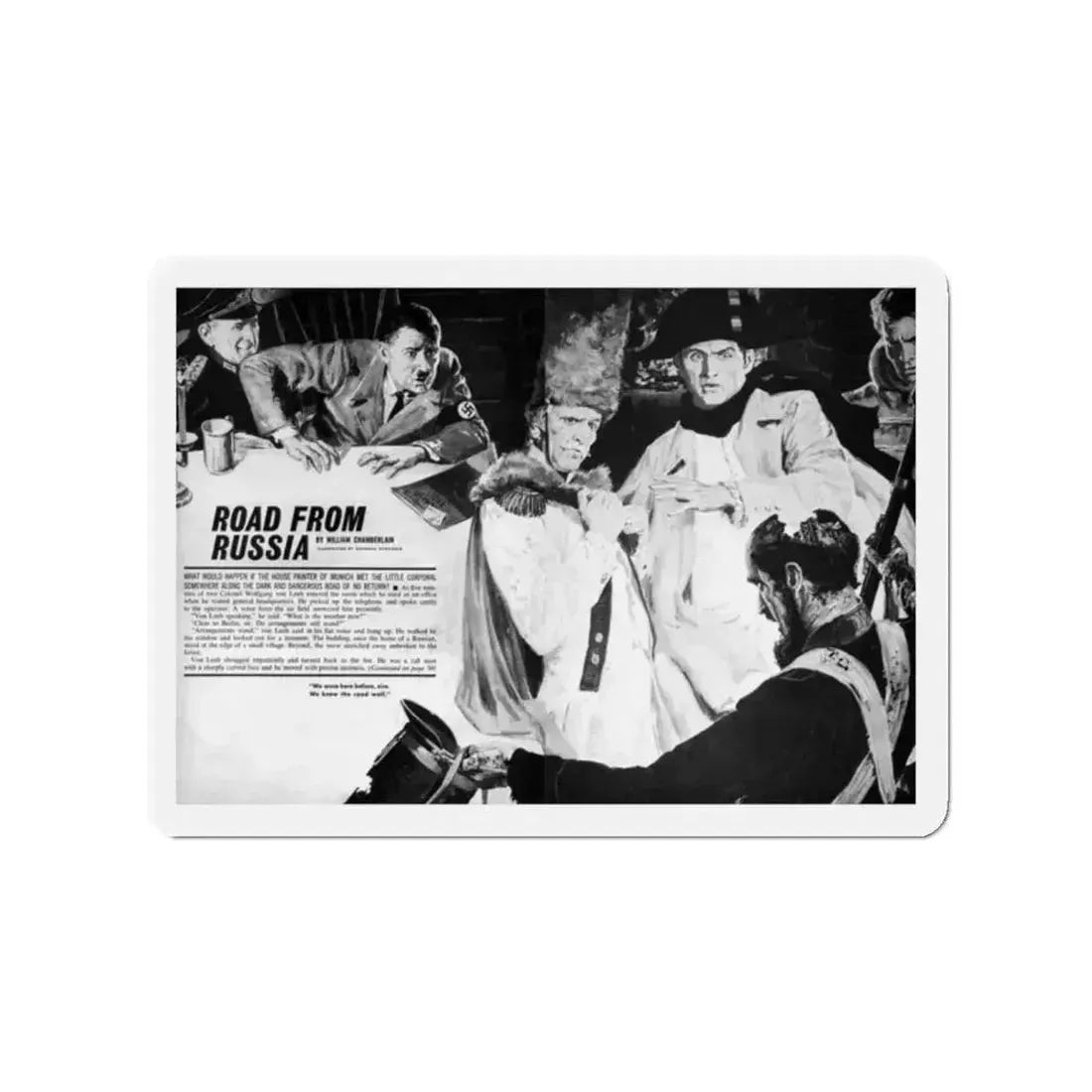 Road From Russia, Adventure, October 1963 (Magazine Illustration) Refrigerator Magnet 2 Inch Die-Cut - The Sticker Space