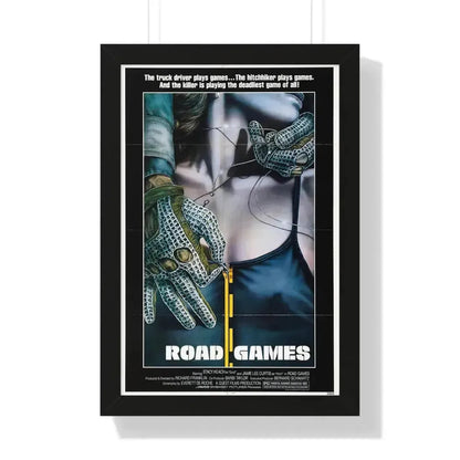 ROAD GAMES 1981 - Framed Movie Poster 16″ x 24″ Black - The Sticker Space