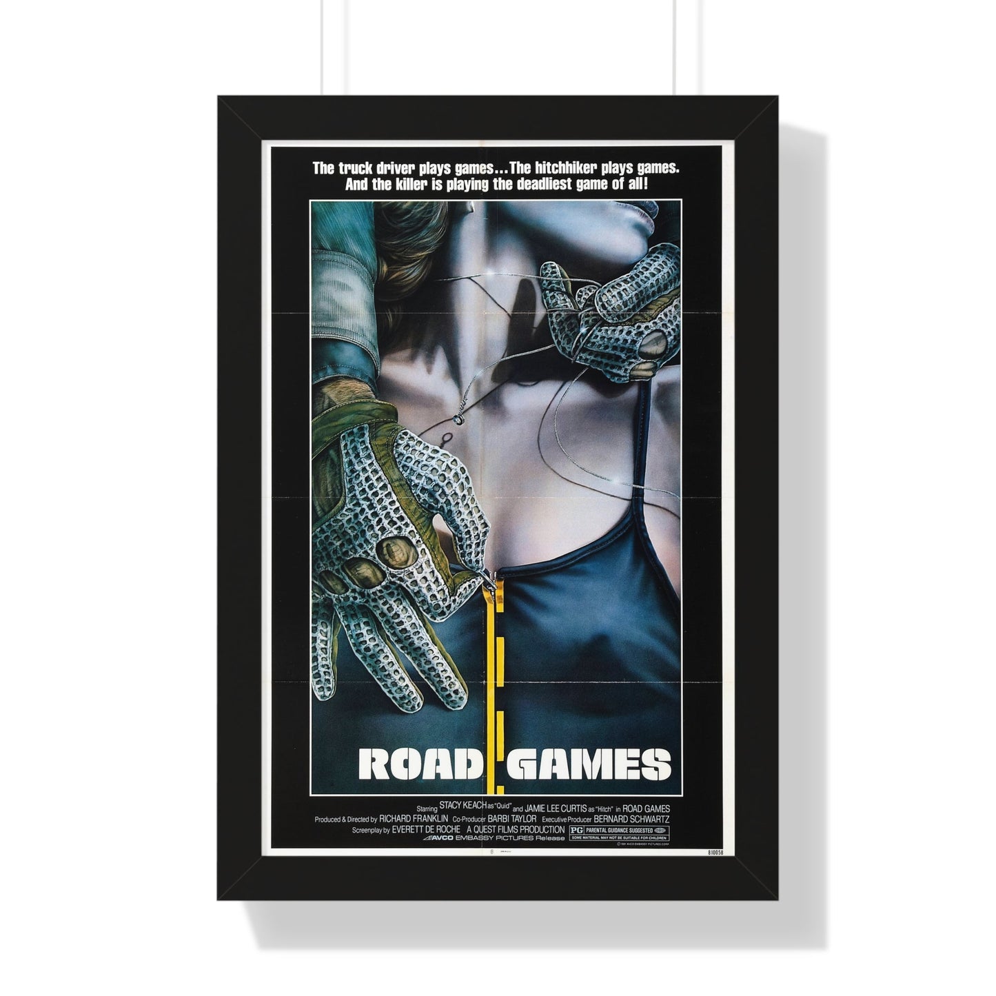 ROAD GAMES 1981 - Framed Movie Poster-16″ x 24″-The Sticker Space