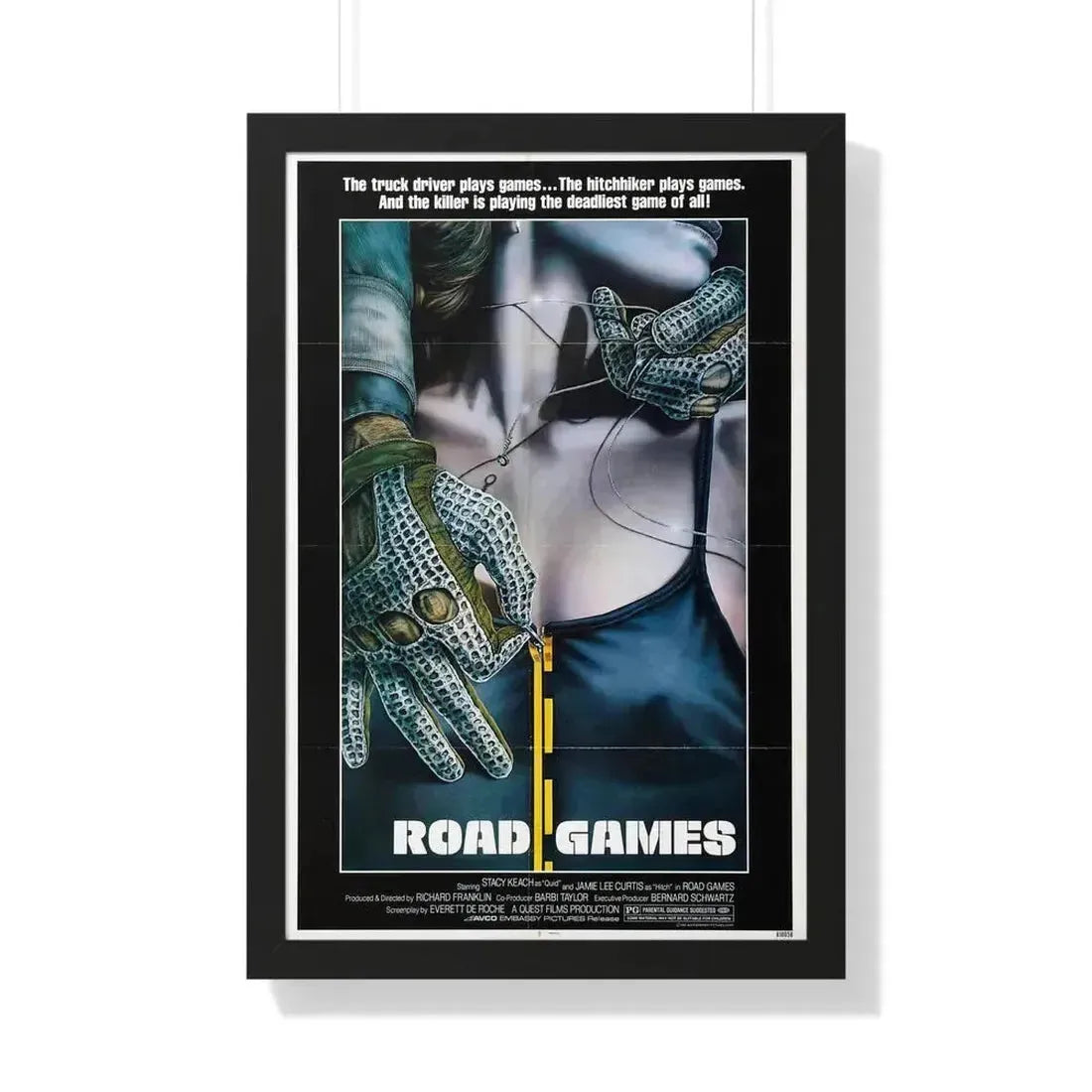 ROAD GAMES 1981 - Framed Movie Poster 20" x 30" Black - The Sticker Space