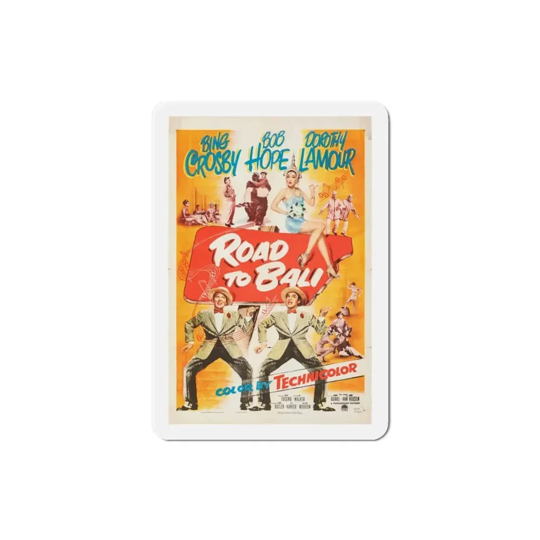 Road to Bali 1952 Movie Poster Refrigerator Magnet 3 Inch - The Sticker Space