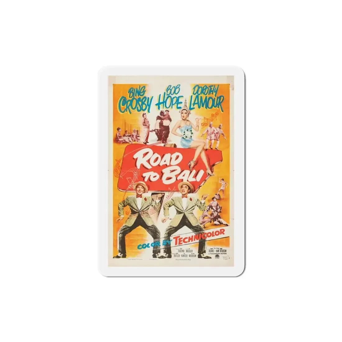 Road to Bali 1952 Movie Poster Refrigerator Magnet 4 Inch - The Sticker Space