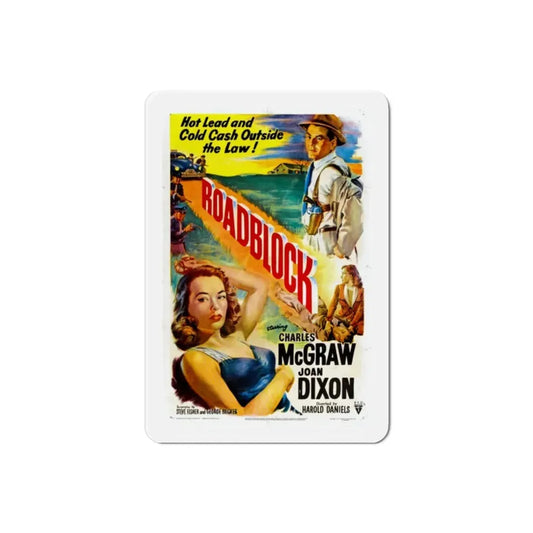 Roadblock 1951 Movie Poster Refrigerator Magnet 2 Inch - The Sticker Space