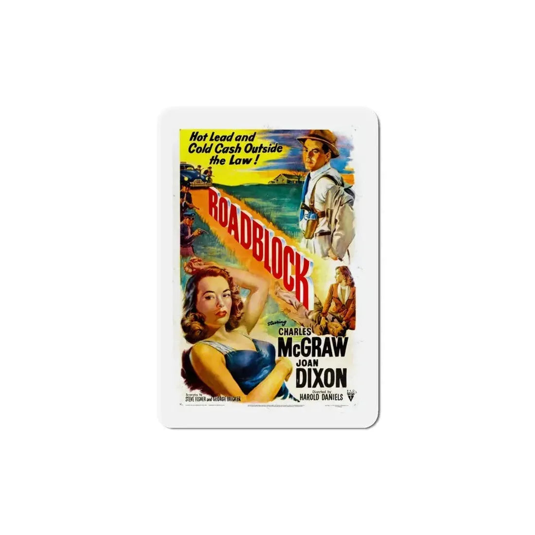 Roadblock 1951 Movie Poster Refrigerator Magnet 6 Inch - The Sticker Space