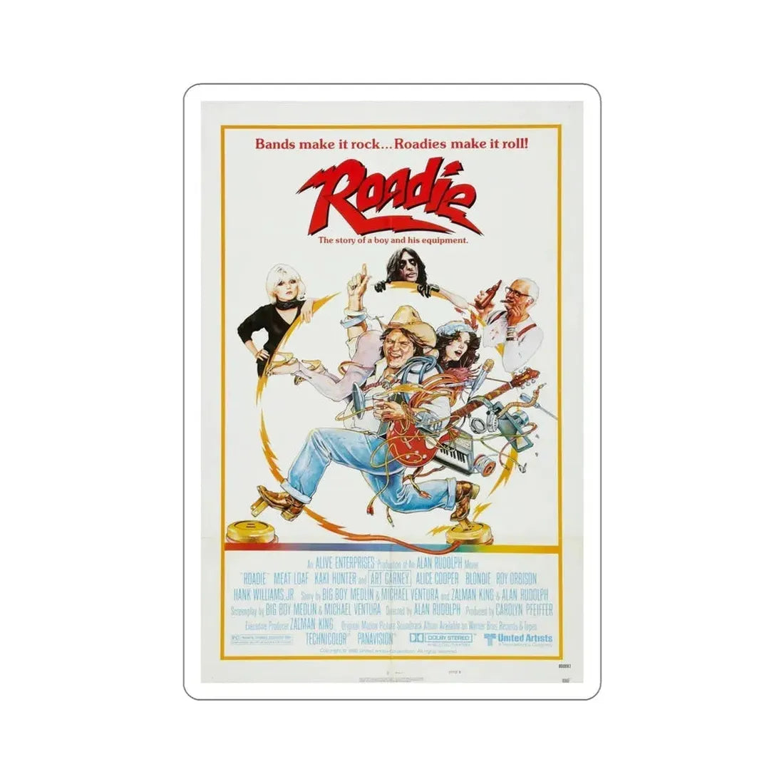 Roadie 1980 Movie Poster STICKER Vinyl Die-Cut Decal 6 Inch - The Sticker Space