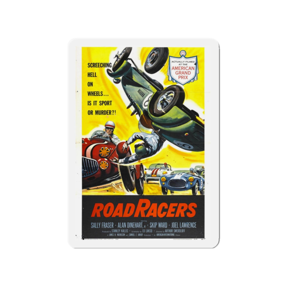 ROADRACERS 1959 Movie Poster - Refrigerator Magnet-2" x 2"-The Sticker Space