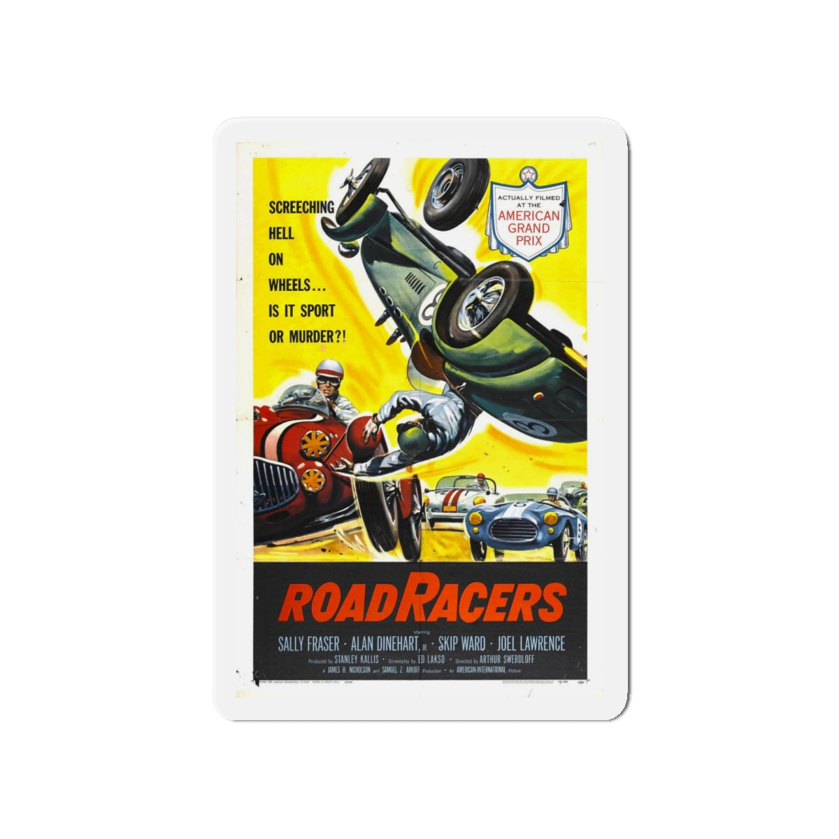 ROADRACERS 1959 Movie Poster - Refrigerator Magnet-4" x 4"-The Sticker Space