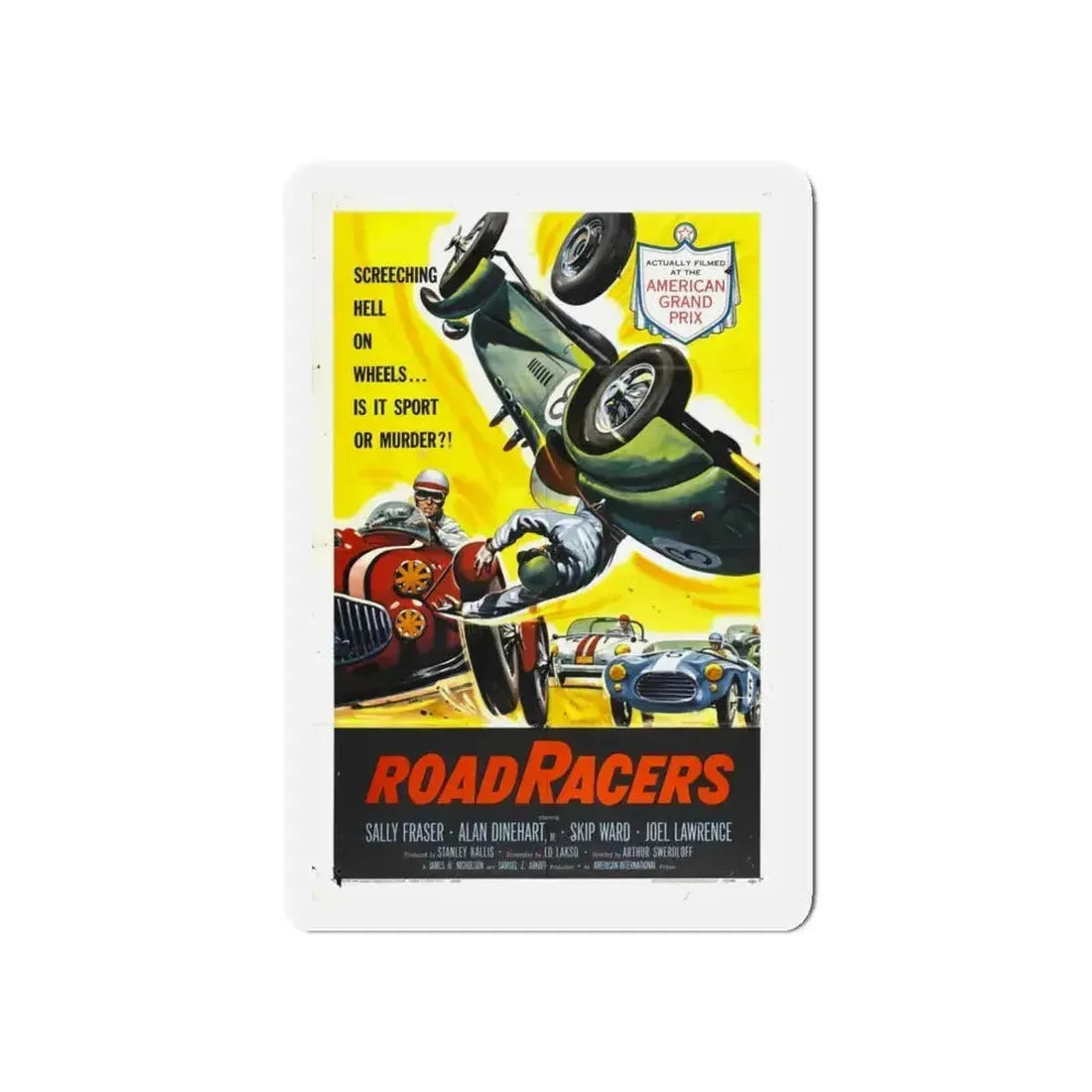 ROADRACERS 1959 Movie Poster - Refrigerator Magnet 5 Inch Die-Cut - The Sticker Space