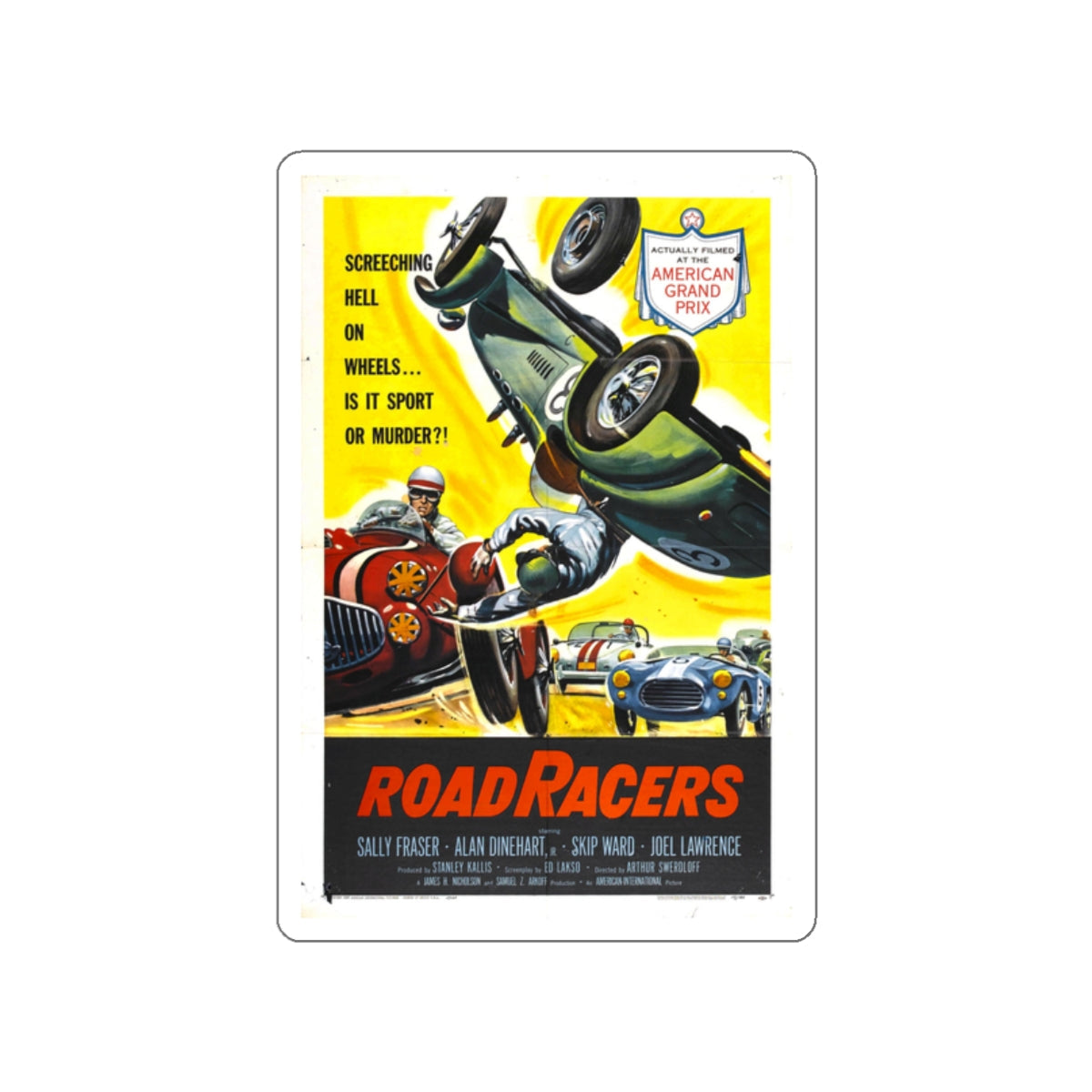 ROADRACERS 1959 Movie Poster STICKER Vinyl Die-Cut Decal-White-The Sticker Space