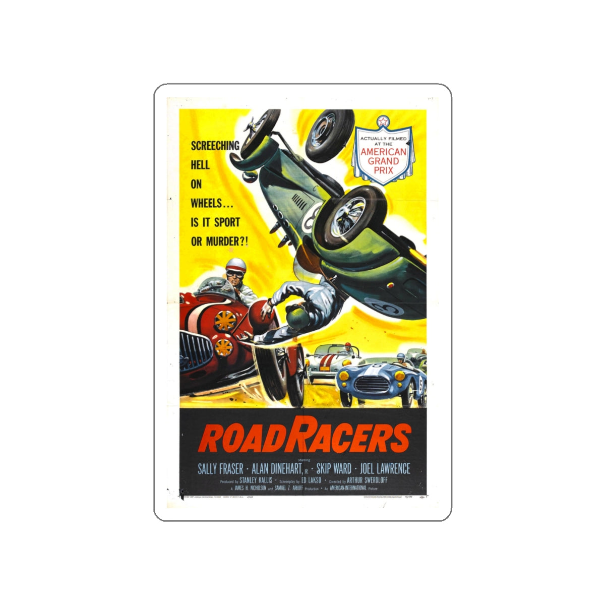 ROADRACERS 1959 Movie Poster STICKER Vinyl Die-Cut Decal-White-The Sticker Space