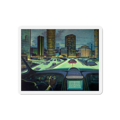 Roads That Glow (Magazine Illustration) Refrigerator Magnet-5" x 5"-The Sticker Space