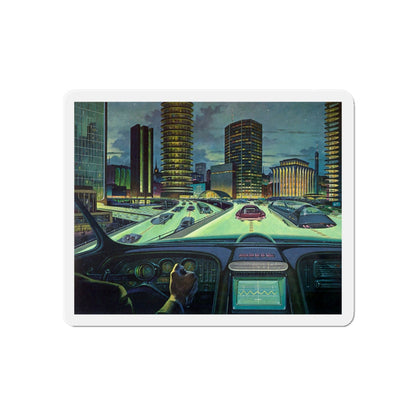 Roads That Glow (Magazine Illustration) Refrigerator Magnet-6 Inch-The Sticker Space