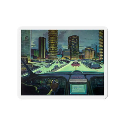 Roads That Glow (Magazine Illustration) Refrigerator Magnet - The Sticker Space