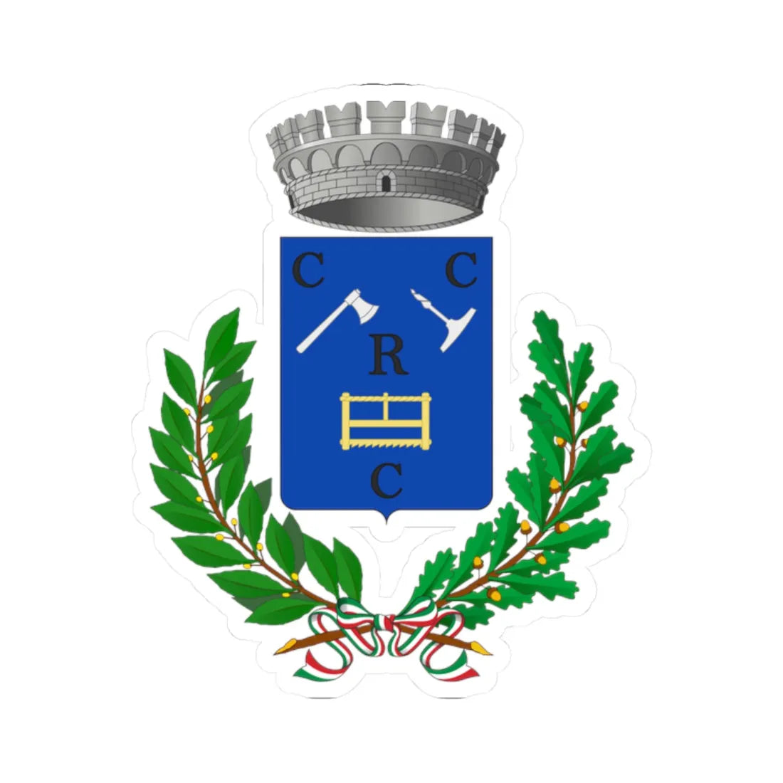 Roana-Stemma (Italy) (Coat of Arms) STICKER Vinyl Kiss-Cut Decal 2 Inch White - The Sticker Space