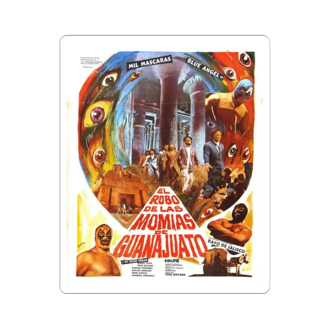 ROBBERY OF THE MUMMIES OF GUANAJUATO 1972 Movie Poster - STICKER Vinyl Kiss-Cut Decal 2 Inch White - The Sticker Space