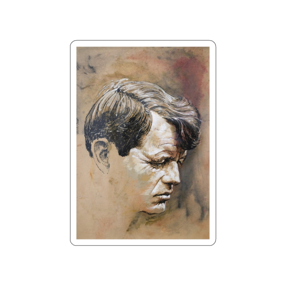 Robert F. Kennedy, 1968 (Magazine Illustration) STICKER Vinyl Die-Cut Decal-White-The Sticker Space