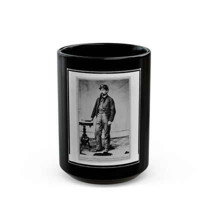 Robert H. Kelly, Union Soldier, Full-Length Portrait, Standing, Facing Left (U.S. Civil War) Black Coffee Mug-15oz-The Sticker Space