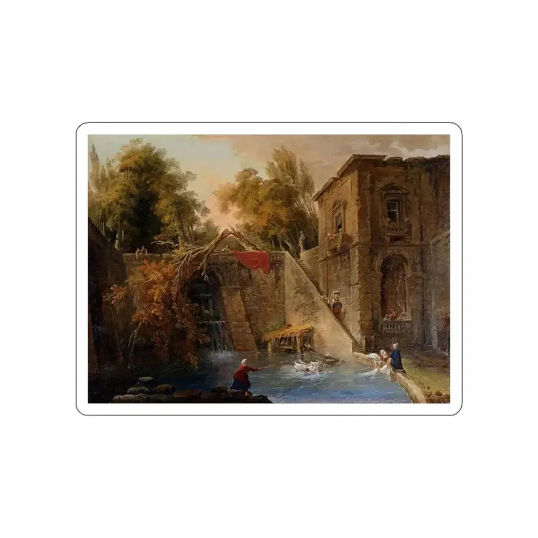 ROBERT, Hubert - L Arbre Brise (Artwork) STICKER Vinyl Die-Cut Decal White Die-Cut 2 Inch - The Sticker Space