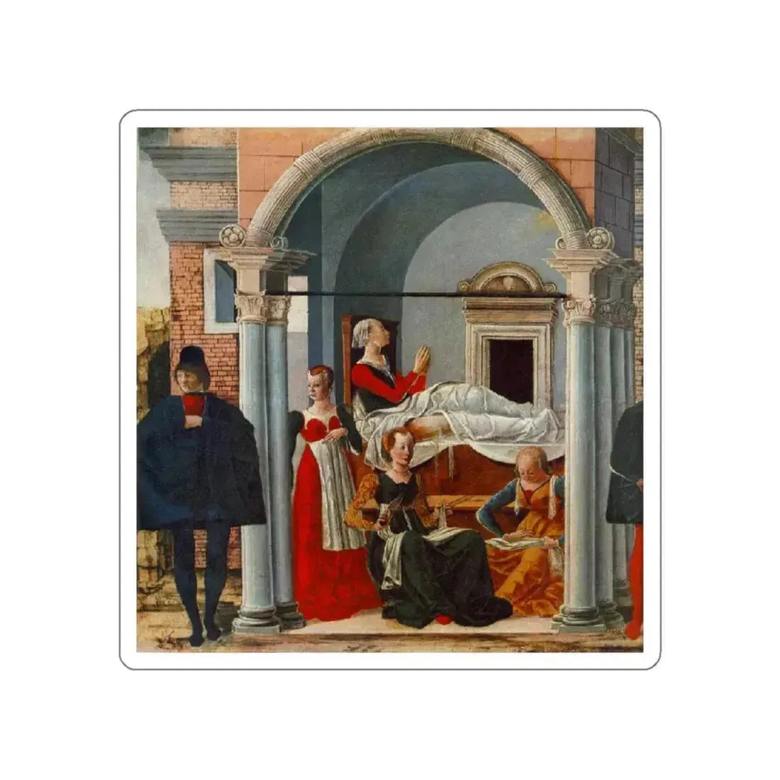 ROBERTI, Ercole de' - Predella (detail) (Artwork) STICKER Vinyl Die-Cut Decal White Die-Cut 6 Inch - The Sticker Space