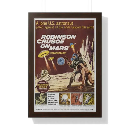 ROBINSON CRUSOE ON MARS 1964 - Framed Movie Poster 16″ x 24″ Walnut - The Sticker Space