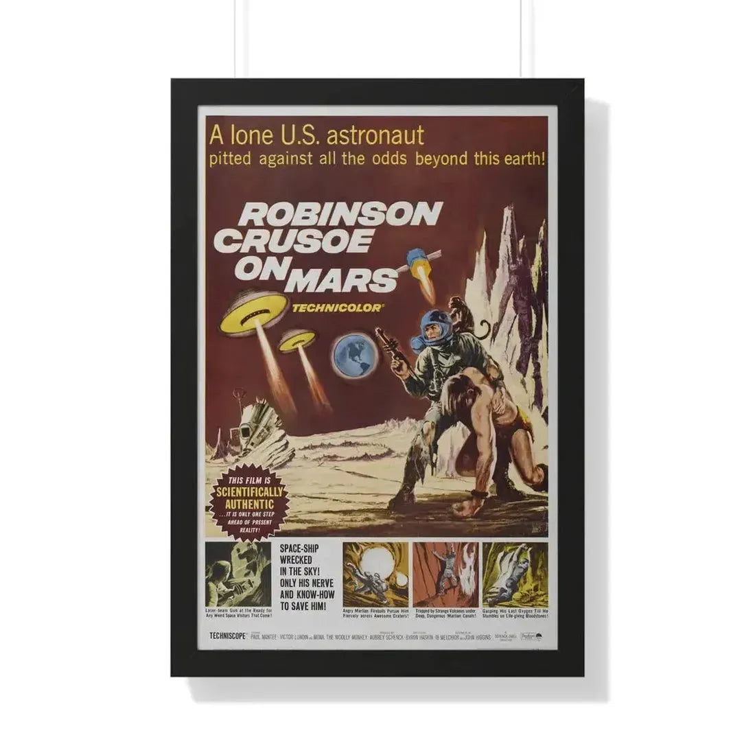 ROBINSON CRUSOE ON MARS 1964 - Framed Movie Poster 20" x 30" Black - The Sticker Space