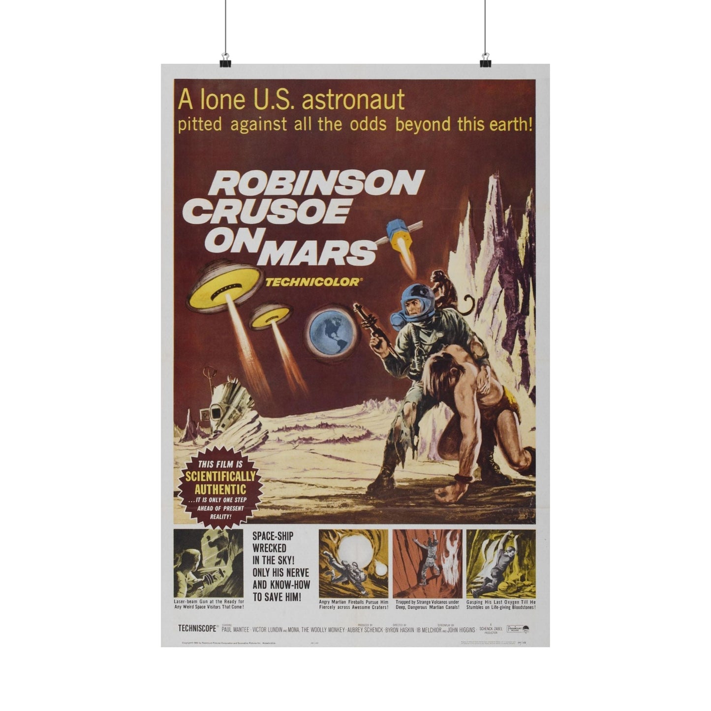 ROBINSON CRUSOE ON MARS 1964 - Paper Movie Poster-24″ x 36″-The Sticker Space