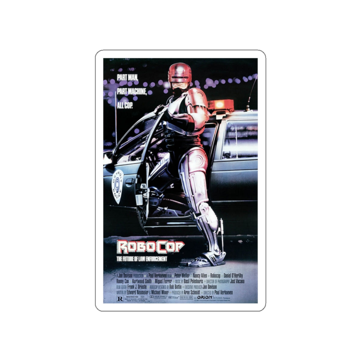 ROBOCOP 1987 Movie Poster STICKER Vinyl Die-Cut Decal-White-The Sticker Space