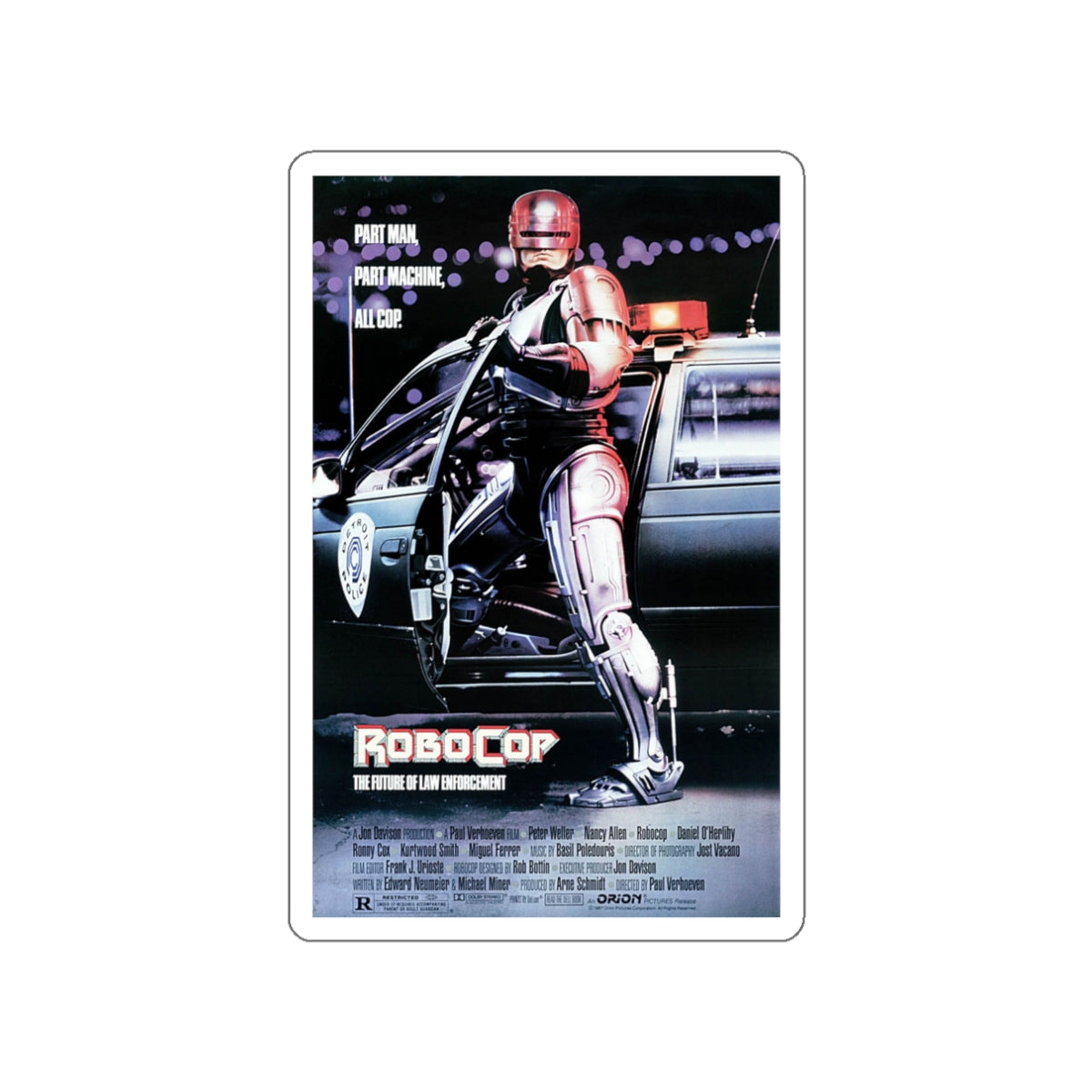 ROBOCOP 1987 Movie Poster STICKER Vinyl Die-Cut Decal-White-The Sticker Space