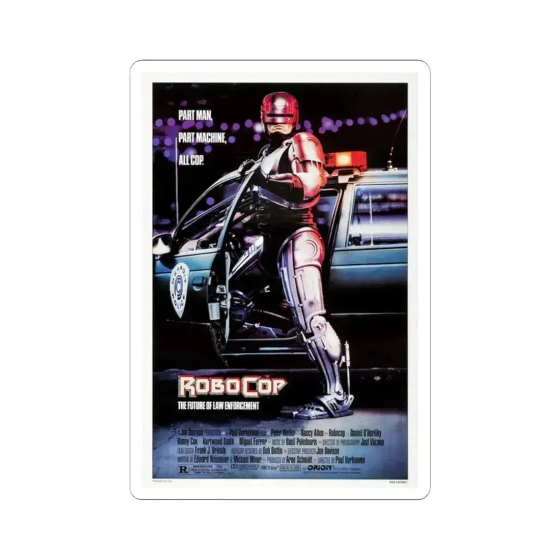 RoboCop 1987 Movie Poster - STICKER Vinyl Kiss-Cut Decal 2 Inch White - The Sticker Space