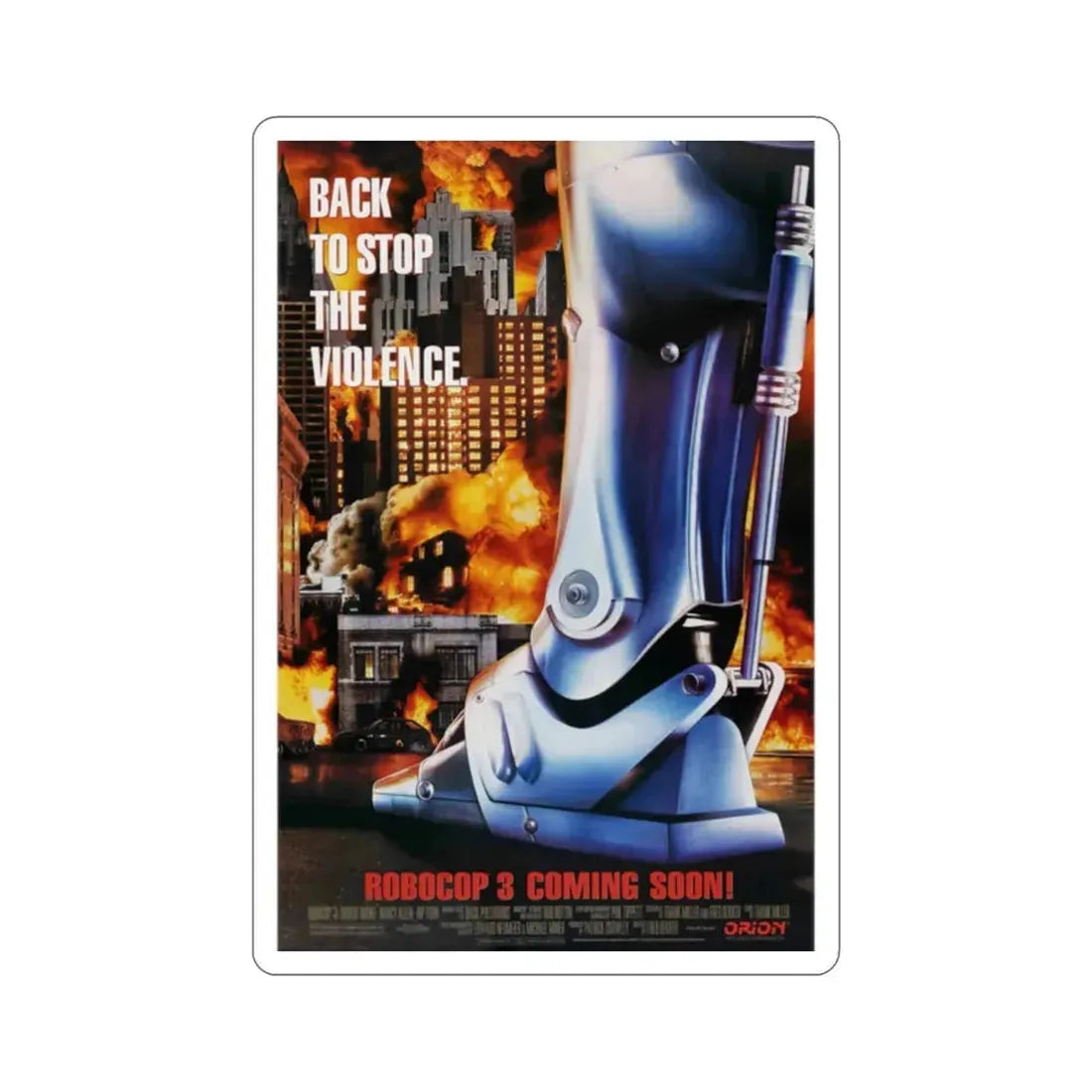 Robocop 3 1993 Movie Poster STICKER Vinyl Die-Cut Decal 2 Inch - The Sticker Space
