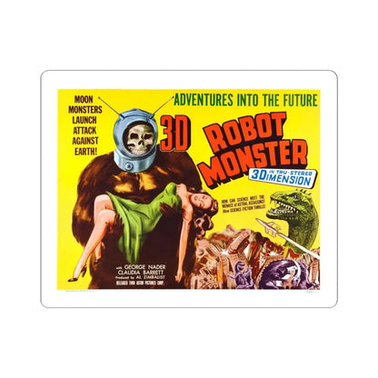 ROBOT MONSTER 1953 Movie Poster - STICKER Vinyl Kiss-Cut Decal 6 Inch White - The Sticker Space