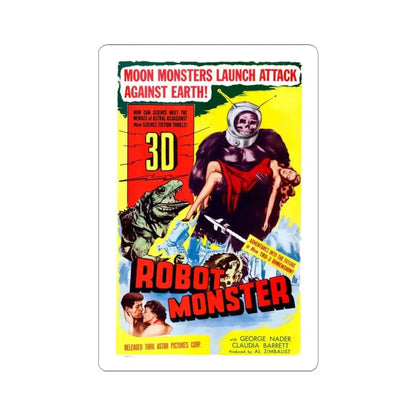 ROBOT MONSTER (2) 1953 Movie Poster - STICKER Vinyl Kiss-Cut Decal 3 Inch White - The Sticker Space