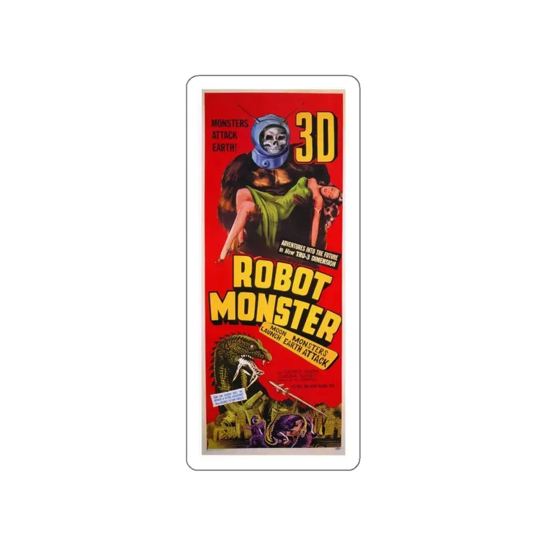 ROBOT MONSTER (3) 1953 Movie Poster STICKER Vinyl Die-Cut Decal 5 Inch - The Sticker Space