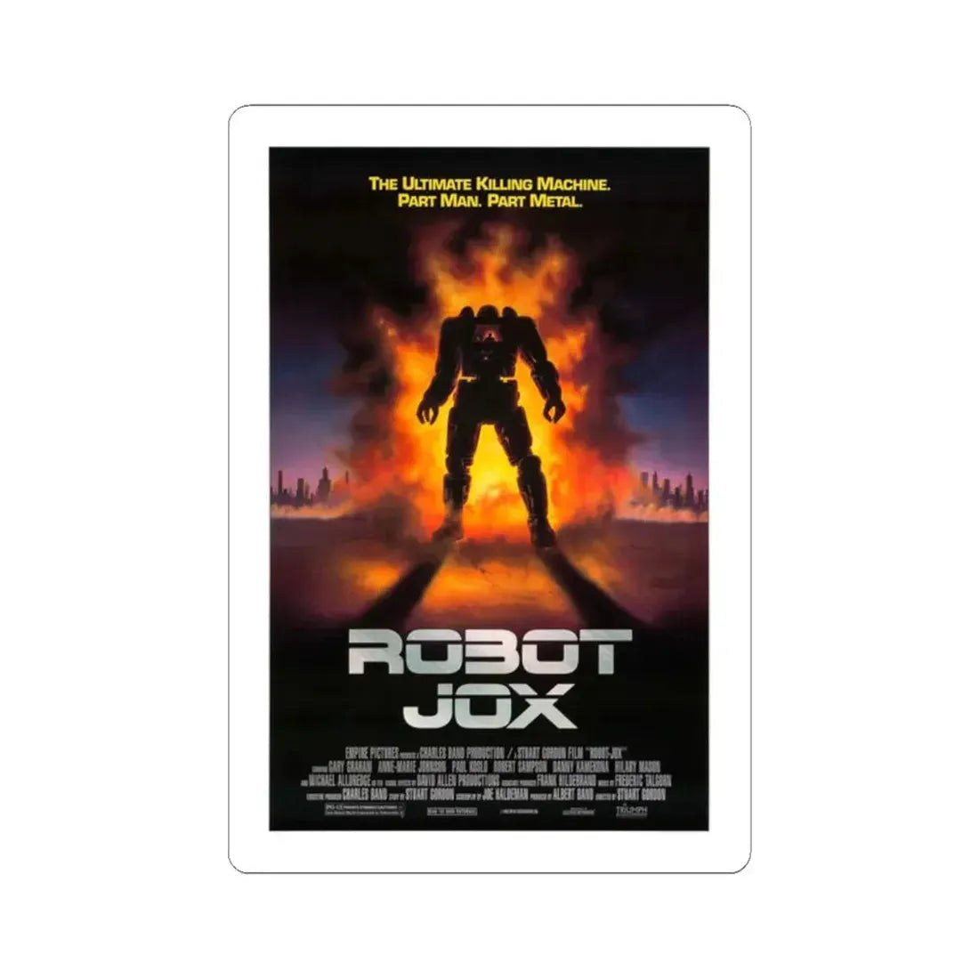 ROBOTJOX (TEASER) 1989 Movie Poster - STICKER Vinyl Kiss-Cut Decal 2 Inch White - The Sticker Space