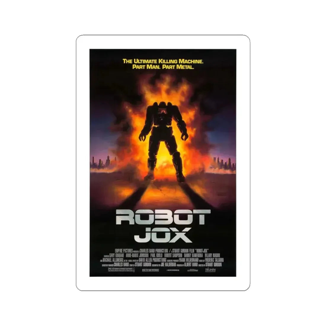ROBOTJOX (TEASER) 1989 Movie Poster - STICKER Vinyl Kiss-Cut Decal 3 Inch White - The Sticker Space