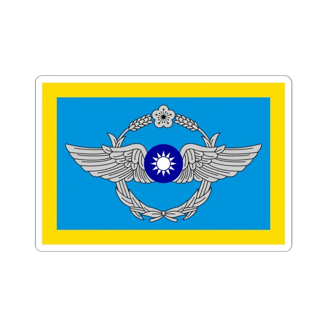 ROC Commanding General of Air Force Flag (China) STICKER Vinyl Kiss-Cut Decal 4 Inch White - The Sticker Space