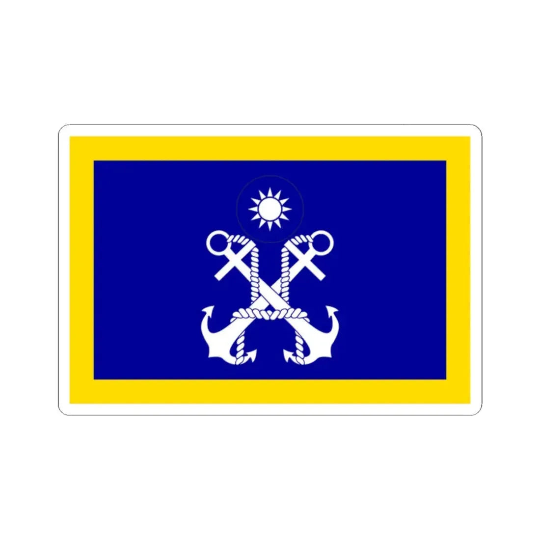 ROC Commanding General of Navy Flag (China) STICKER Vinyl Kiss-Cut Decal 2 Inch White - The Sticker Space